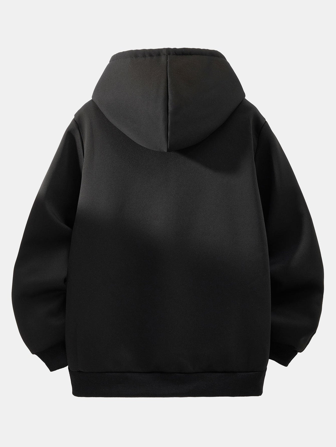 Zipper Bear Print Teddy Lined Hoodie