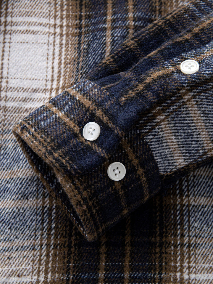 Flannel Plaid Cotton Button Up Shirt