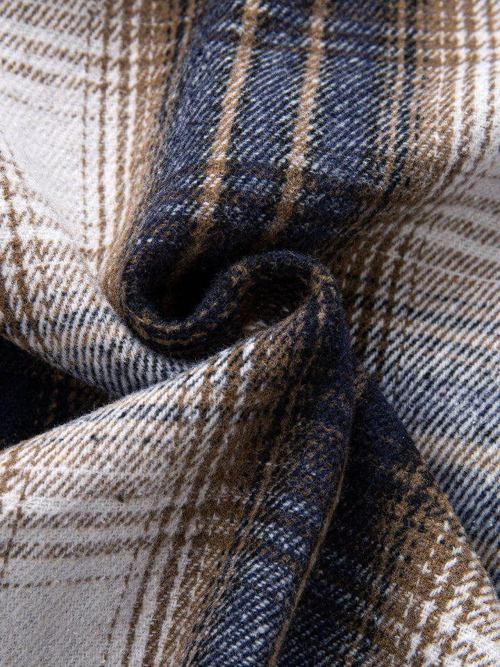 Flannel Plaid Cotton Button Up Shirt