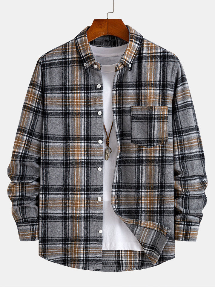 Flannel Plaid Cotton Button Up Shirt