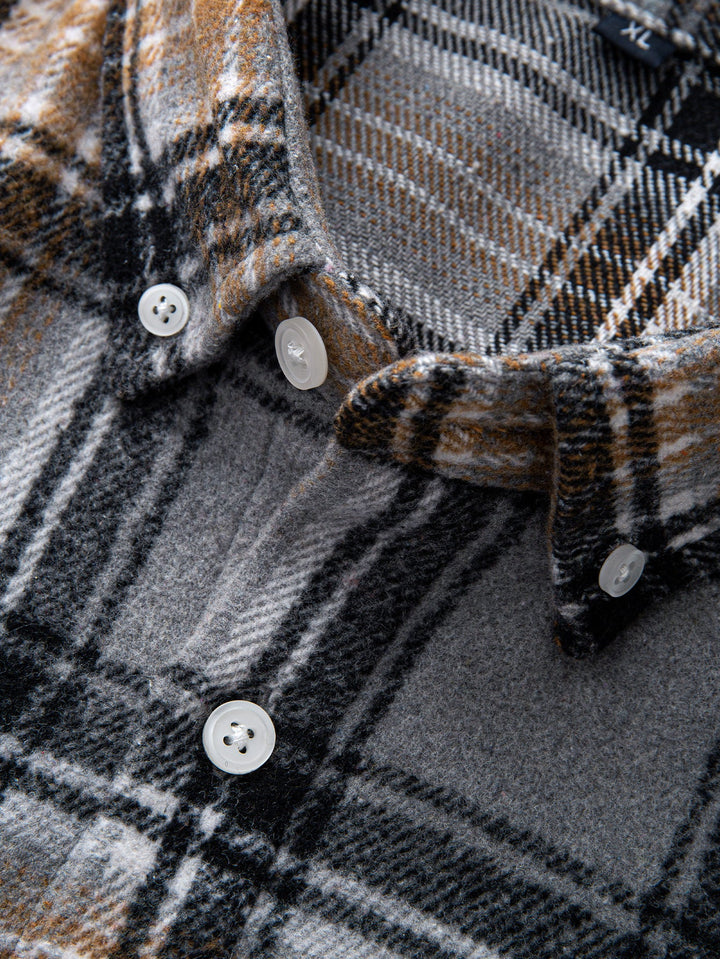 Flannel Plaid Cotton Button Up Shirt