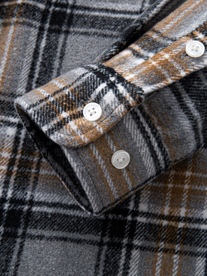 Flannel Plaid Cotton Button Up Shirt