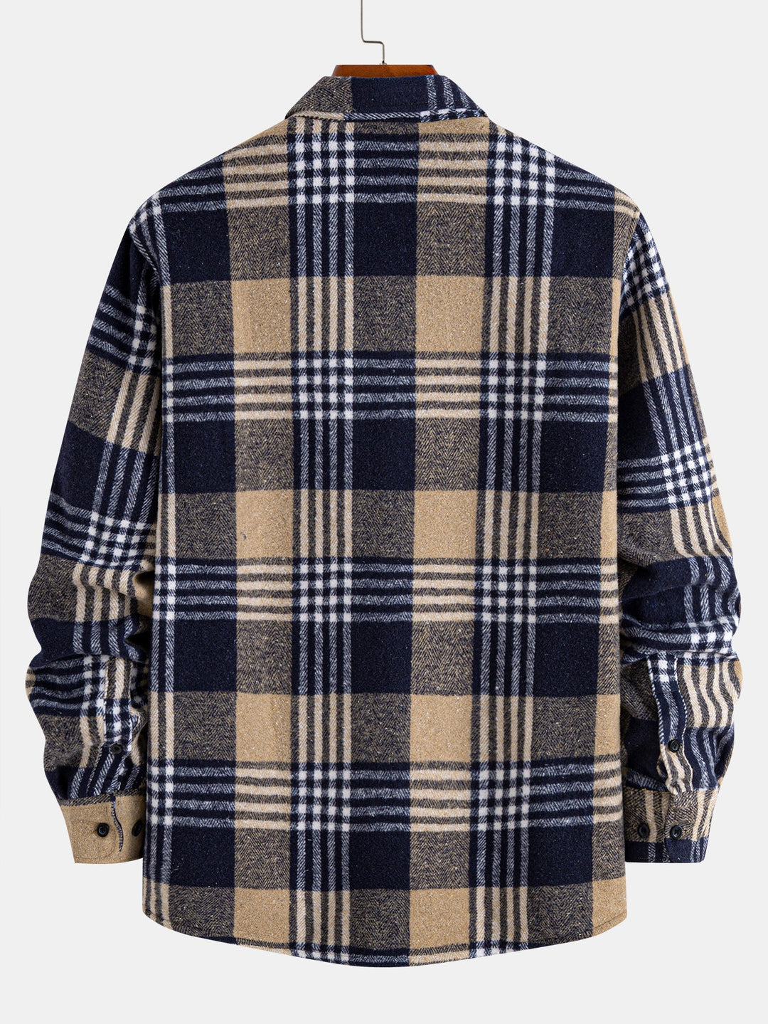 Flannel Fleece Lined Plaid Cotton Button Up Shirt