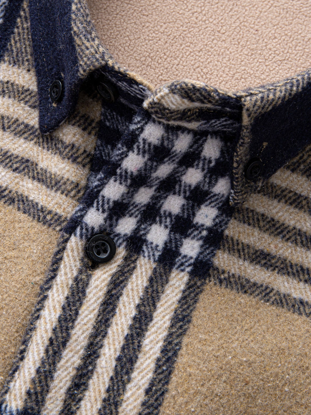 Flannel Fleece Lined Plaid Cotton Button Up Shirt