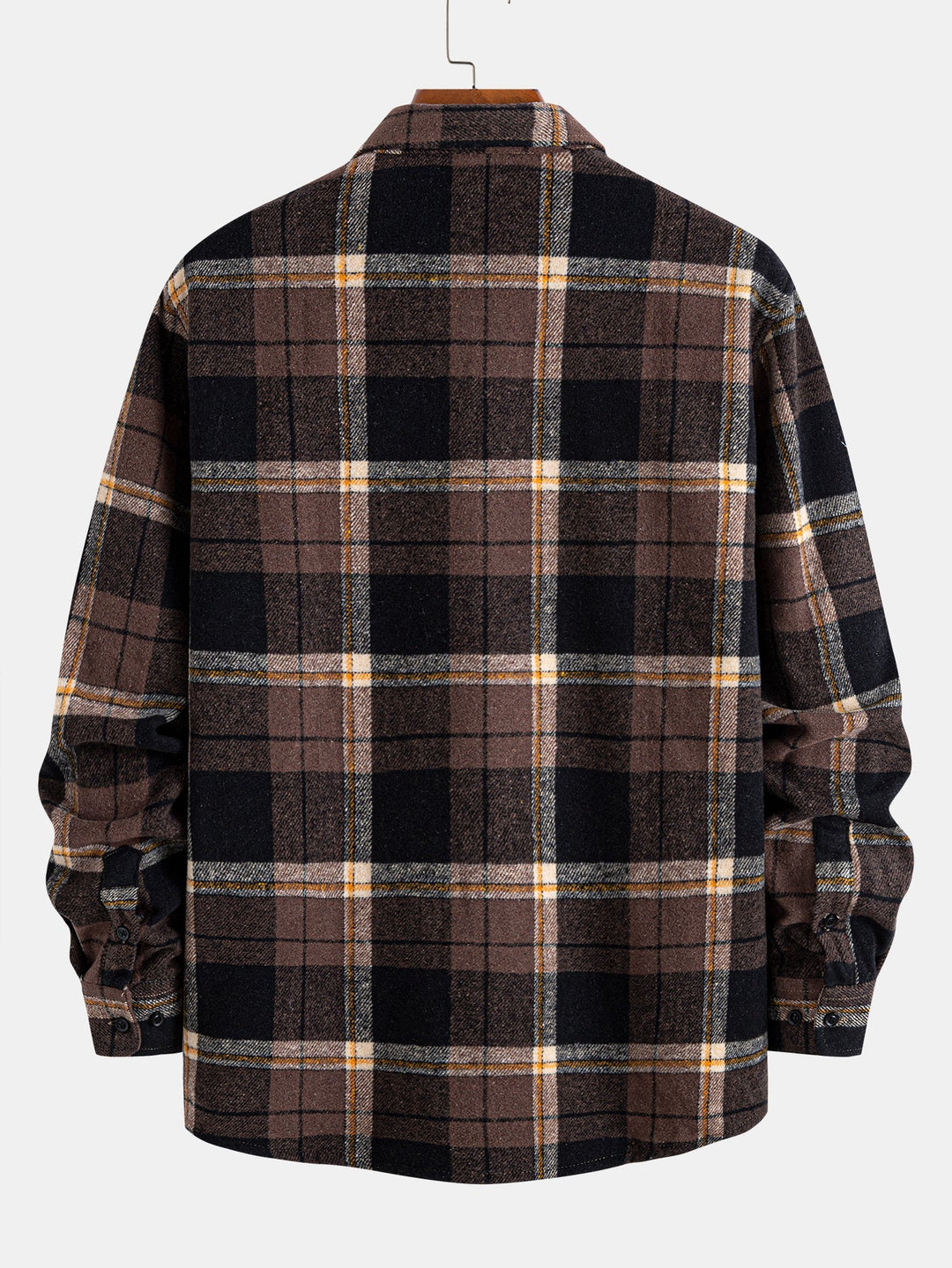 Flannel Fleece Lined Plaid Cotton Button Up Shirt