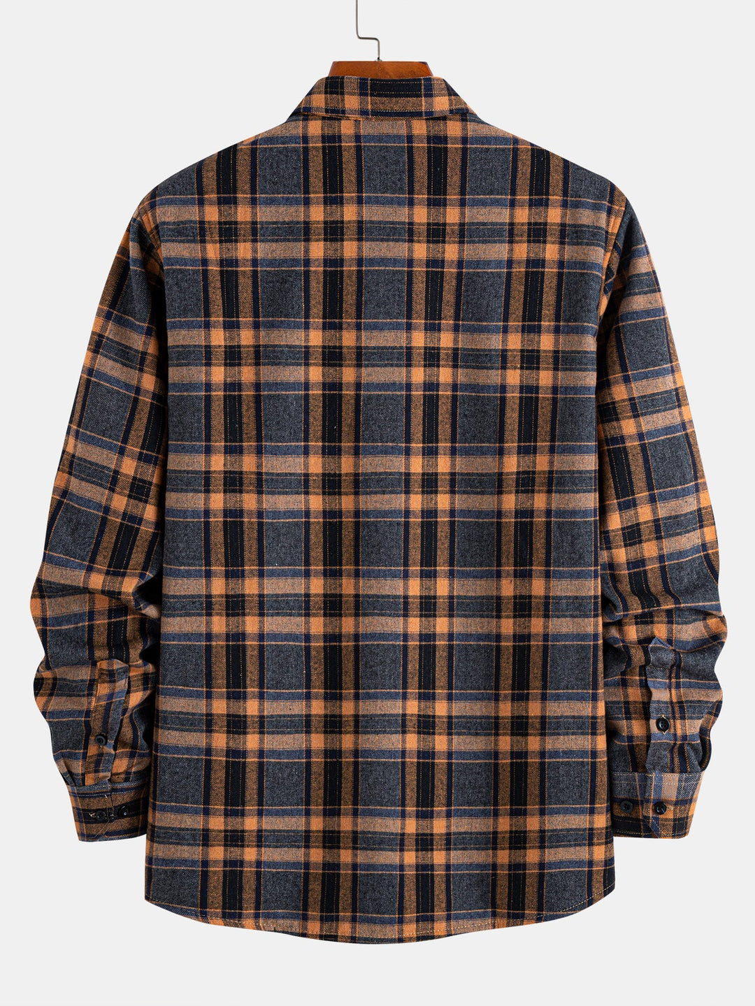 Flannel Fleece Lined Plaid Cotton Button Up Shirt