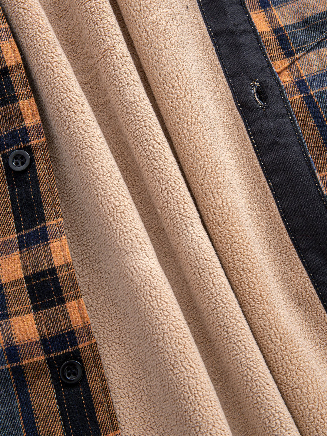 Flannel Fleece Lined Plaid Cotton Button Up Shirt