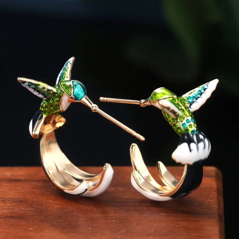 Humming Bird Drop Earrings
