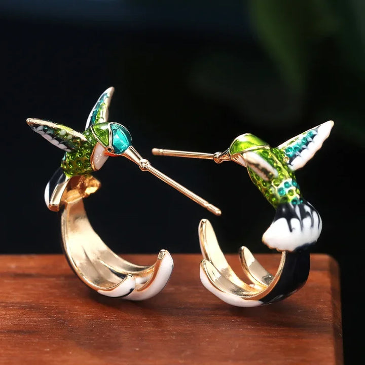 Humming Bird Drop Earrings