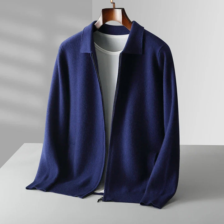 Elvano Wool-Lapel Cardigan