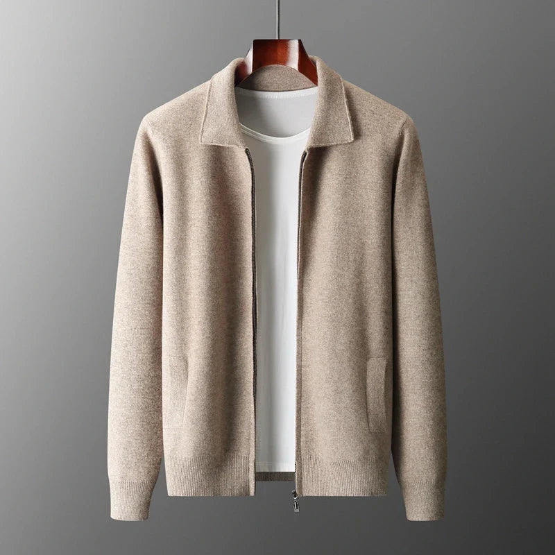 Elvano Wool-Lapel Cardigan