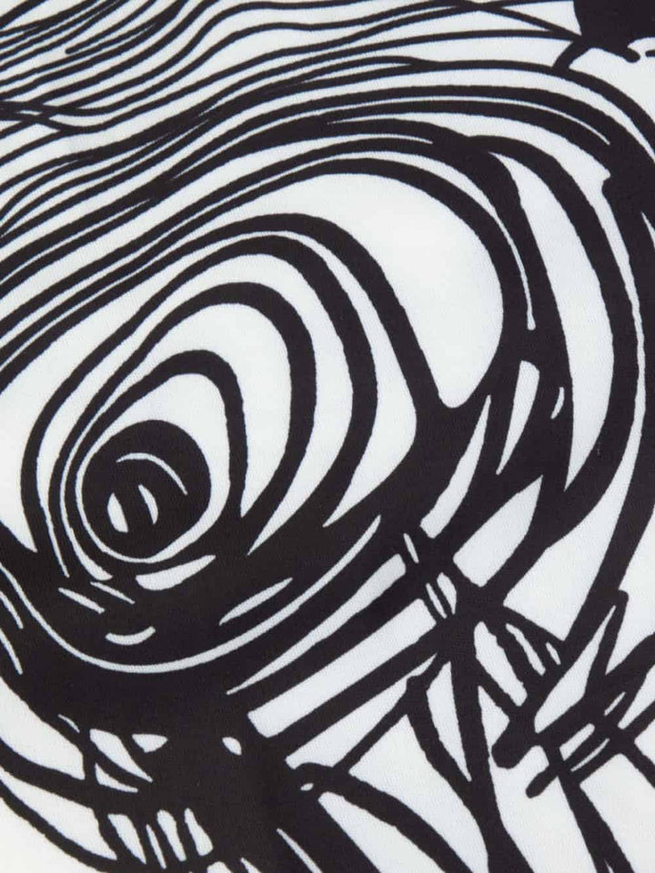 Abstract Line Print Short Sleeve Mini Dress