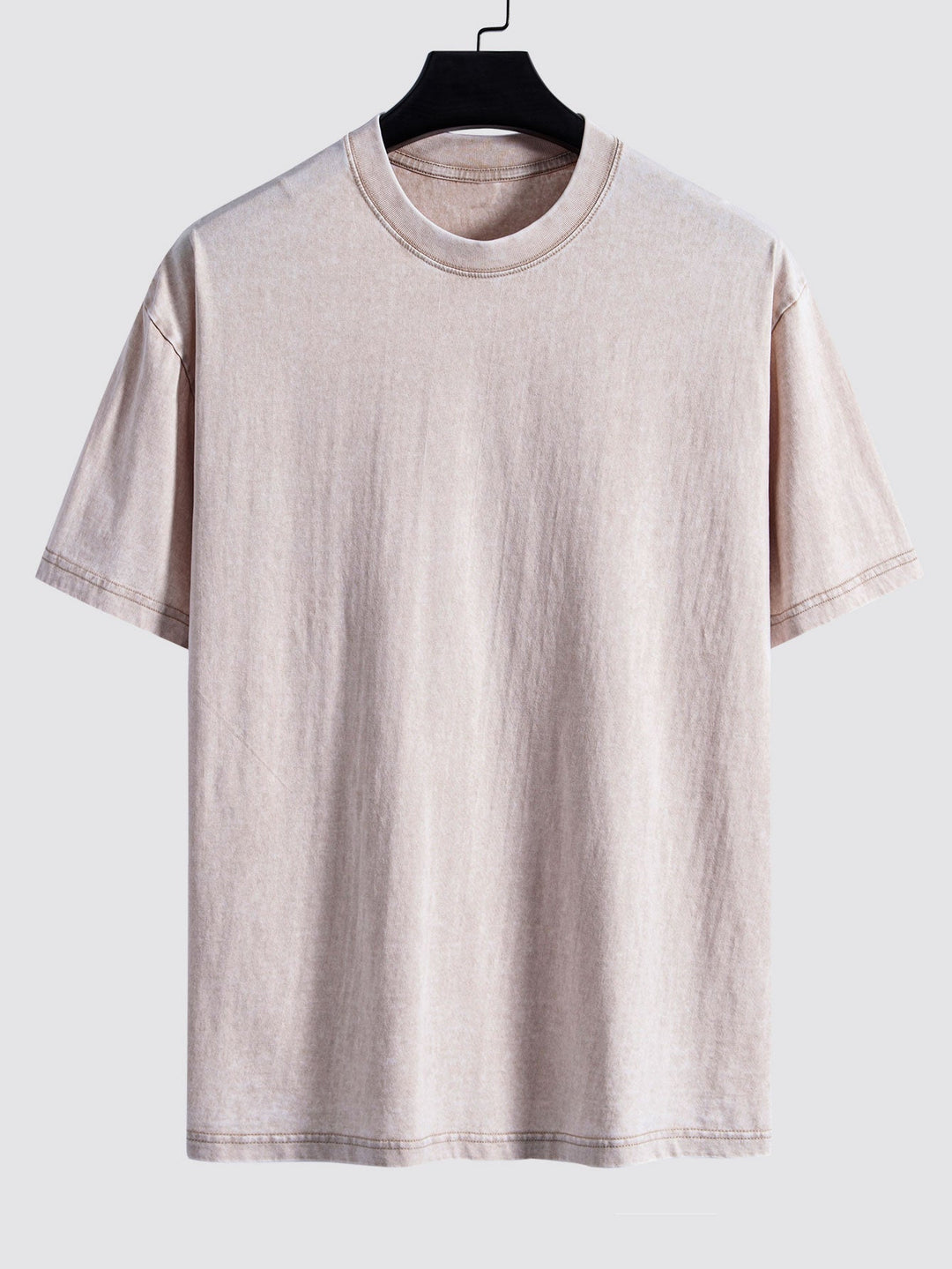 Basic Washed Distressed Drop Shoulder Oversize T-Shirt