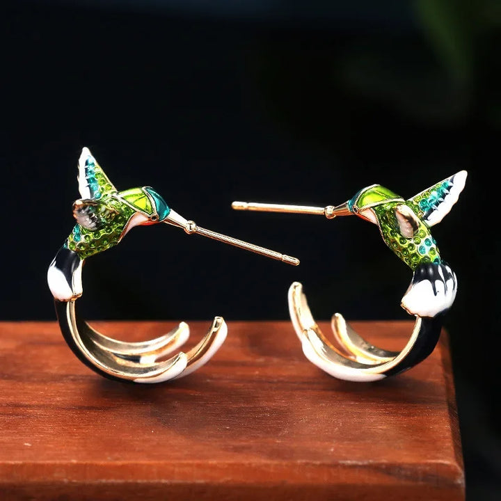 Humming Bird Drop Earrings