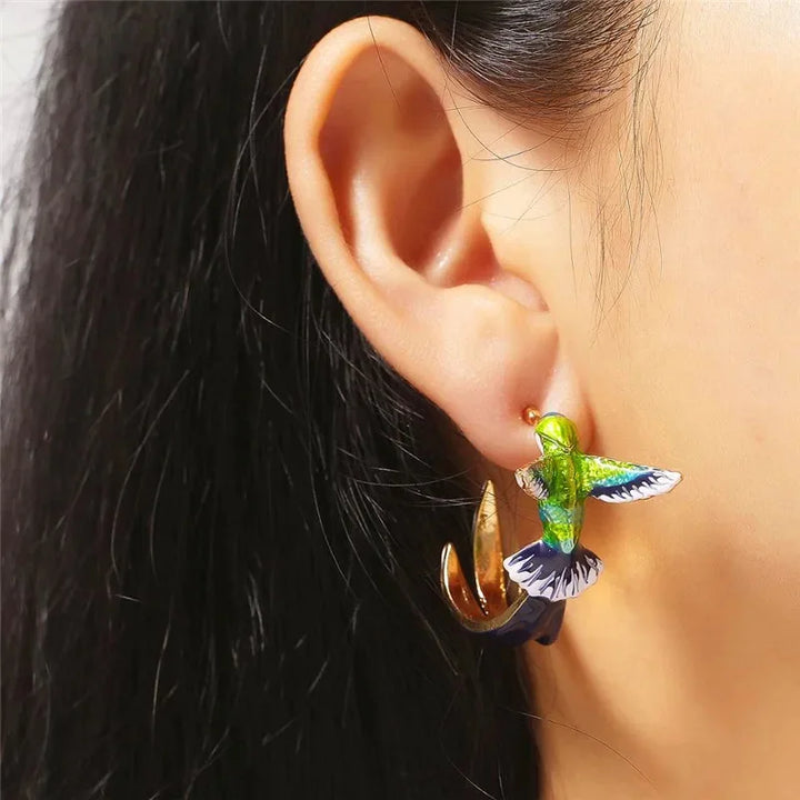 Humming Bird Drop Earrings