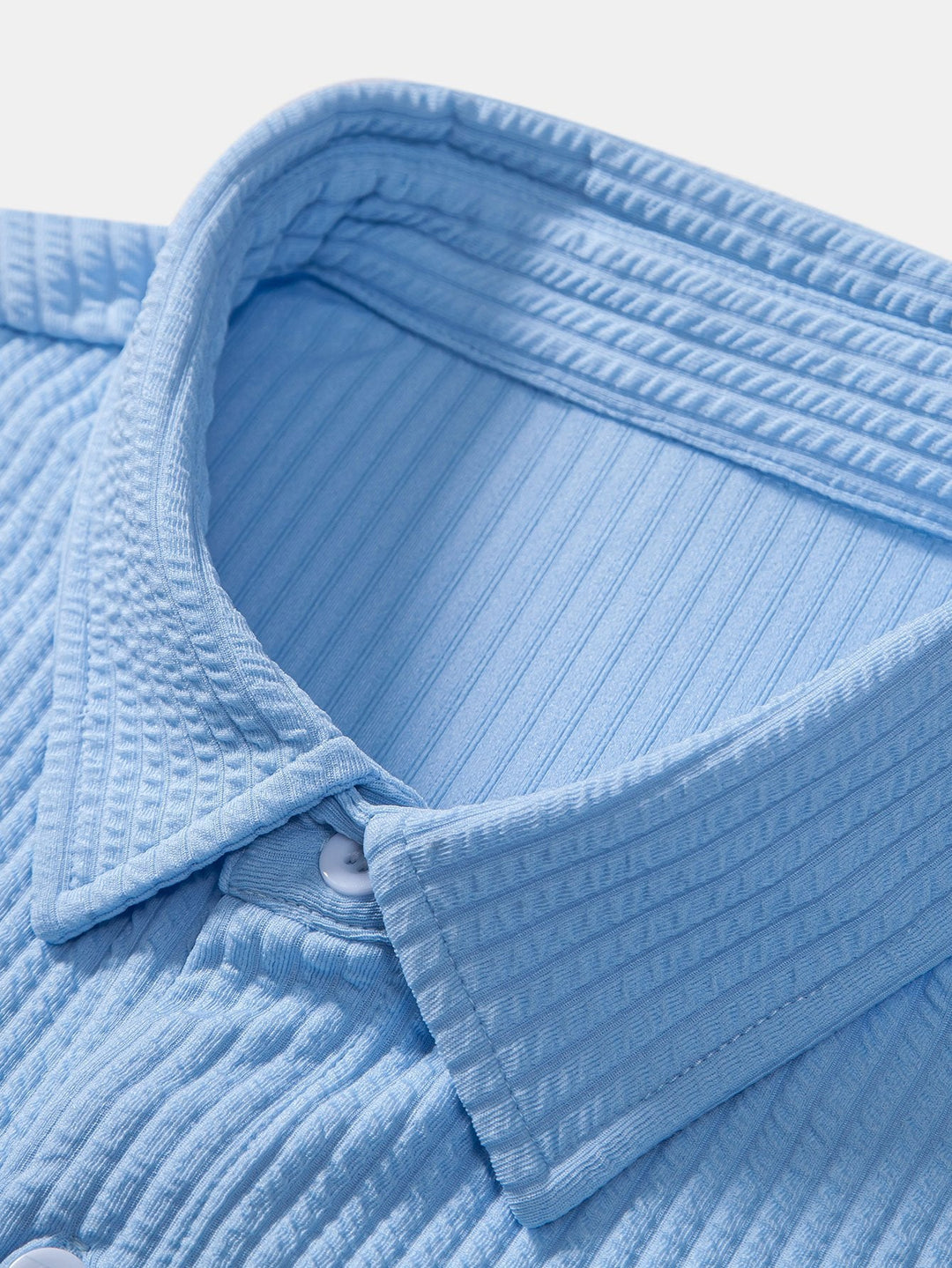 Muscle Fit Ribbed Button Up Shirt