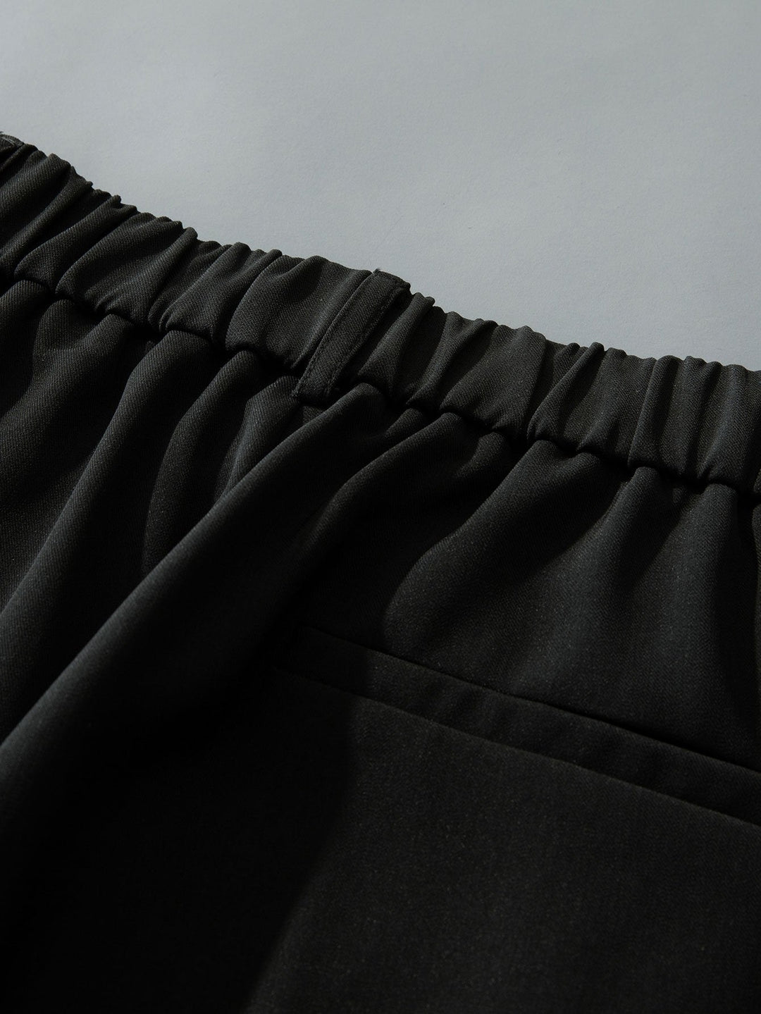 Relax Fit Elastic Waist Straight Leg Trousers