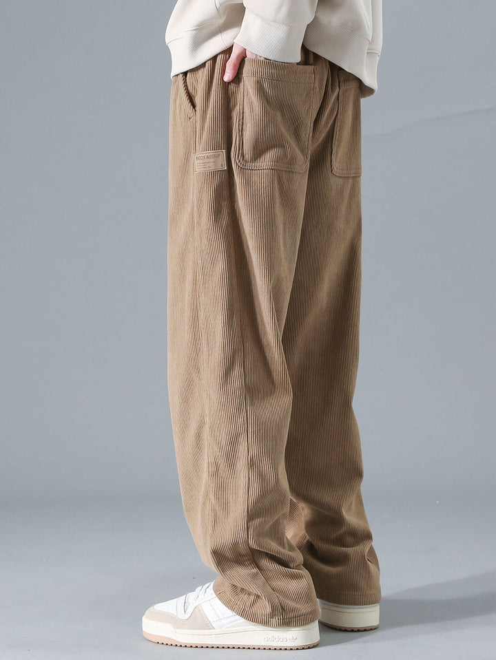 Relax Fit Corduroy Half-Zip Hooded Pullover & Straight Leg Corduroy Pants