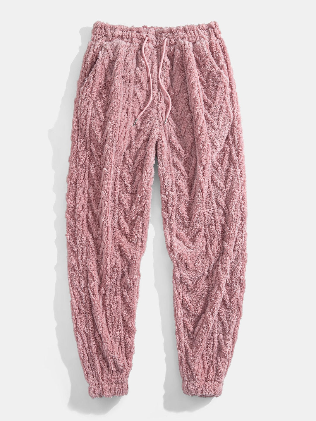 Geometric Jacquard Teddy Hoodie & Jogger Pants