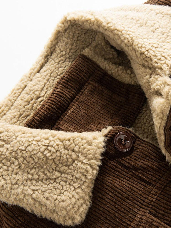 Teddy Lined Cotton Corduroy Jacket