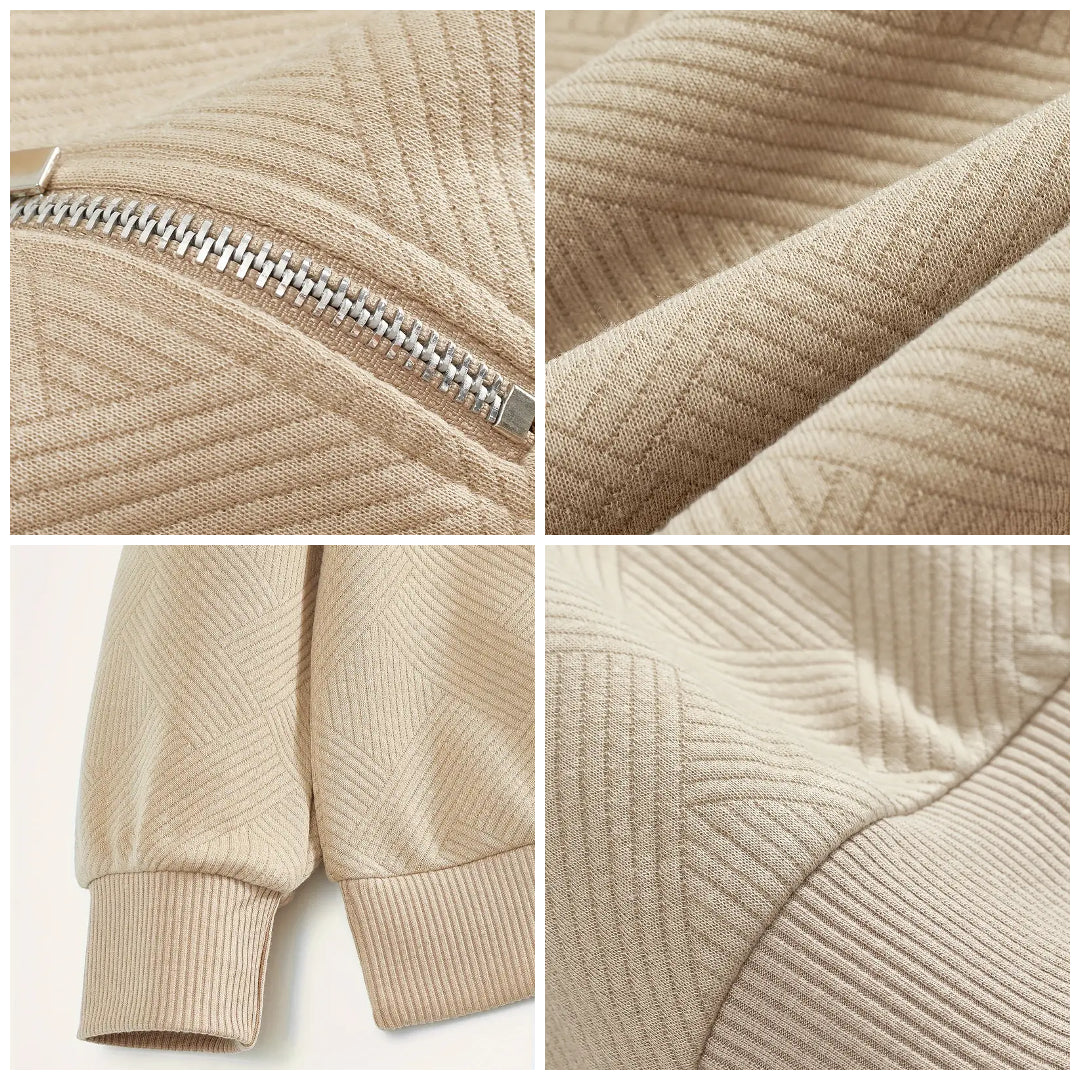 Elite™ - Vintage Geometric Design Sweater With Zipper