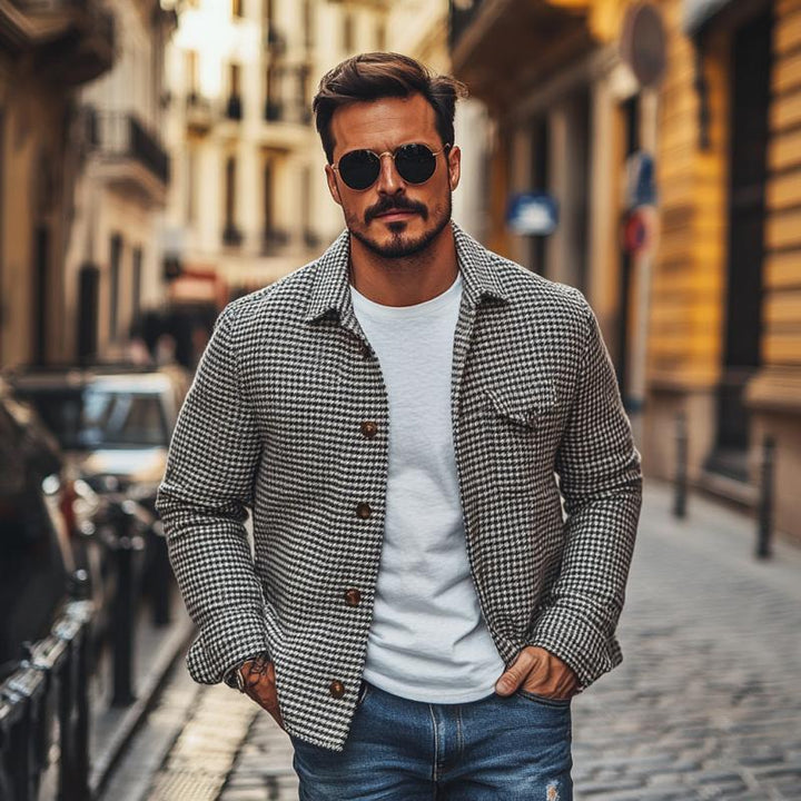 Kent Houndstooth Shirt Jacket