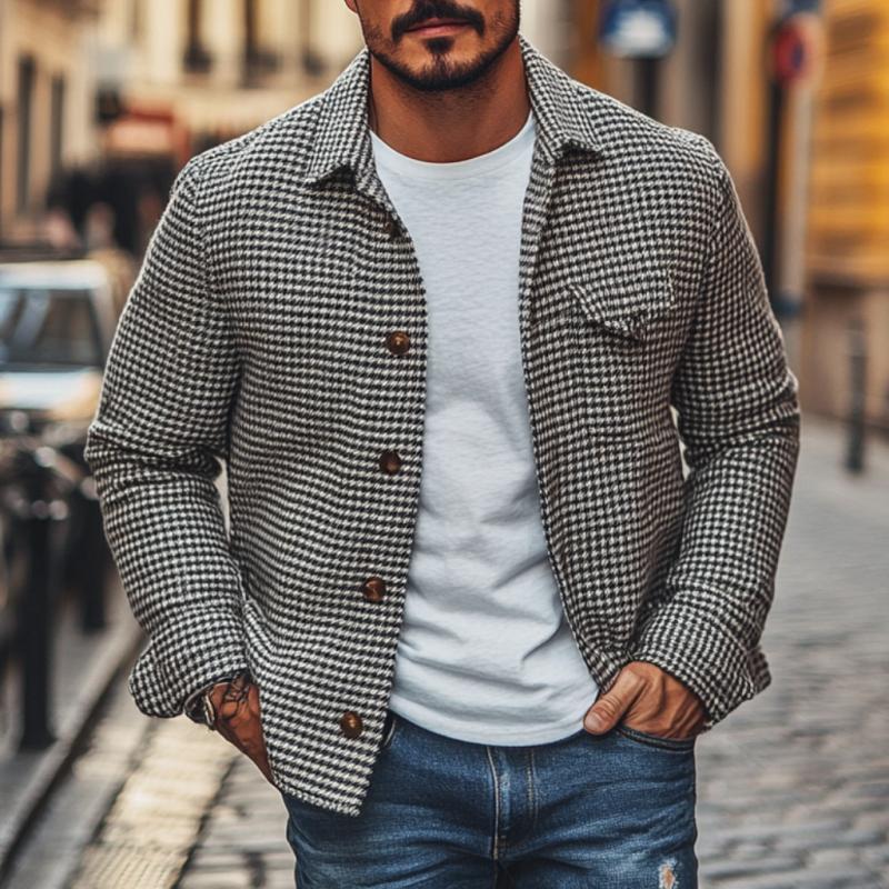 Kent Houndstooth Shirt Jacket